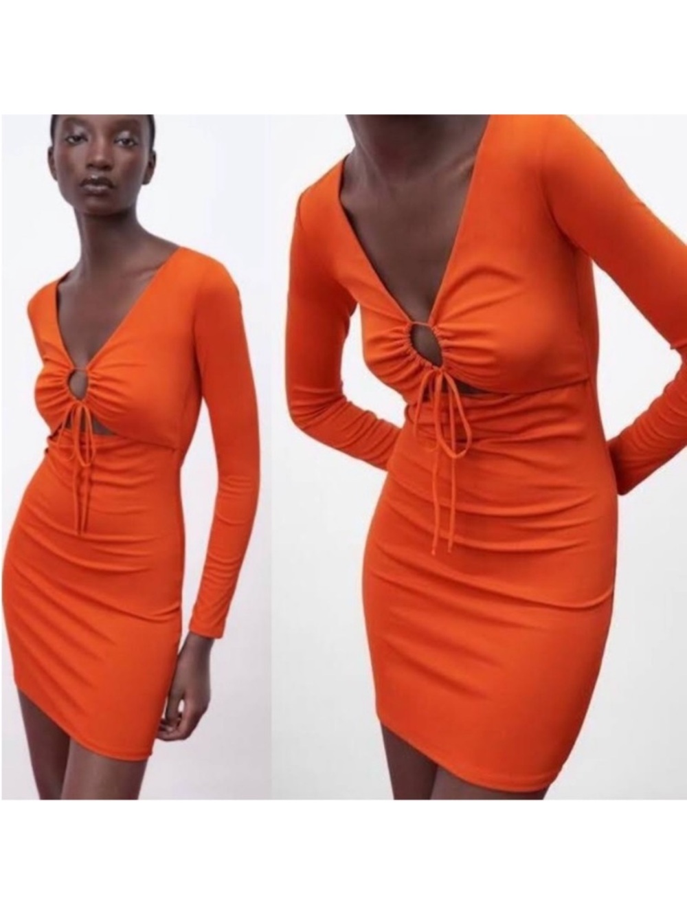 ZARA Cut Out Long Sleeve Dress